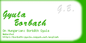gyula borbath business card